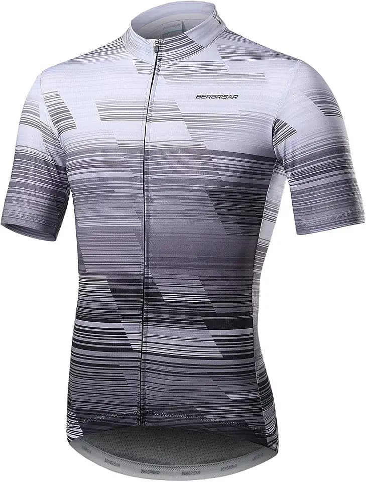 BERGRISAR Kurzarm Fahrradtrikot Herren Radtrikot mit Reißverschluss Taschen Trikots für MTB Mountainbike