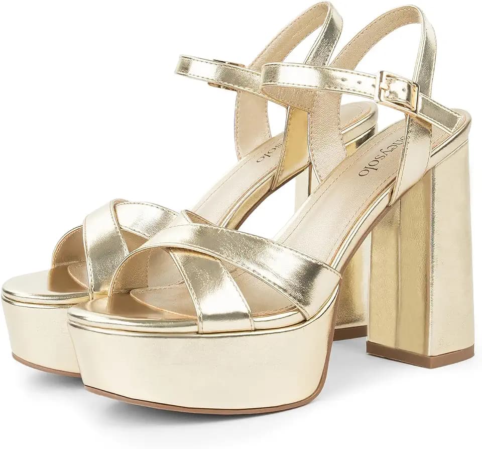 Platform Heels for Women Open Toe Chunky High Heel Sandals