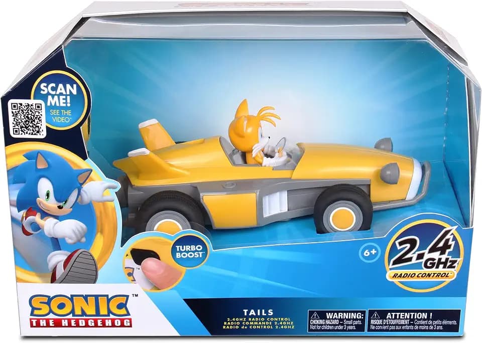 NKOK Sonic Racing RC Car – Tails the Fox, 2.4GHz Turbo Boost, Ages 6+