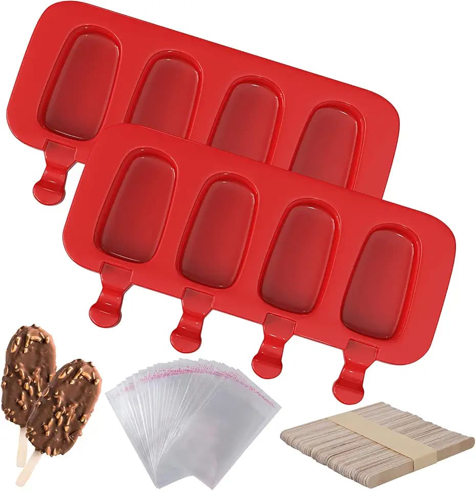 Ozera 2 Pack Popsicles Molds, Silicone Oval Homemade Cake Pop Molds