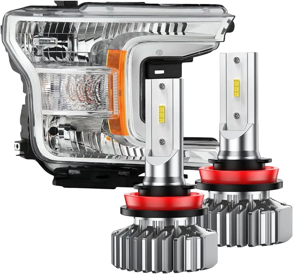SEALIGHT H11/H9/H8 LED Bulbs, 90,000LM 10X Ultra Brighter H11 Fog Bulb, 48PCS Lighting Chips, IP68 Proof 90,000hrs+ Lifespan, H16 Front Fog Light 6500K White Bulbs, Anti Hyper Flashing, Pack of 2