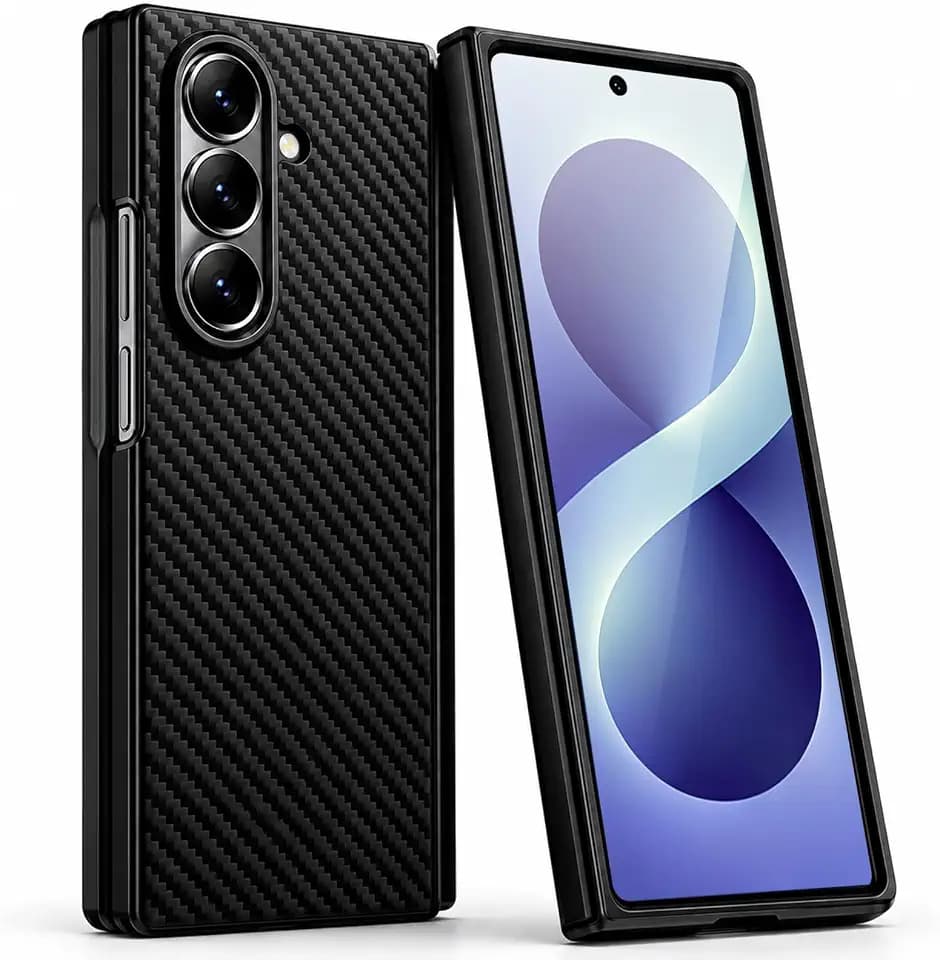Carbon Fiber Case for Samsung Galaxy Z Fold 8 Ultra with Magnetic, Sturdy Aramid Fiber Back Phone Case, Shockproof Protection Cover, Lightweight Carbon Fiber Design Magnetic Case (Black)