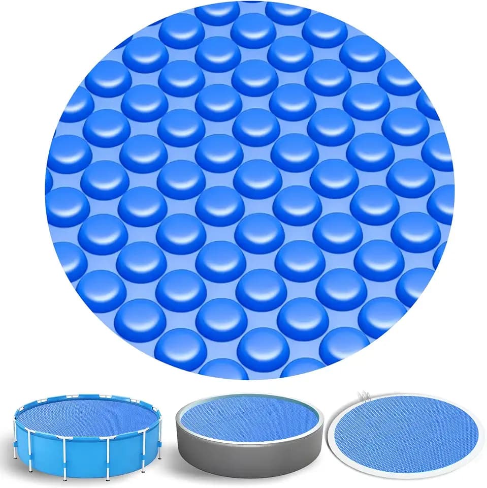 6 ft Round Solar Pool Cover - Upgraded Heavy Duty Bubble Blanket with Thermal Bubbles, Heat Retention & UV Resistant Energy Saving Solar Pool Blanket for Above Ground & Inground Pools (6FT)