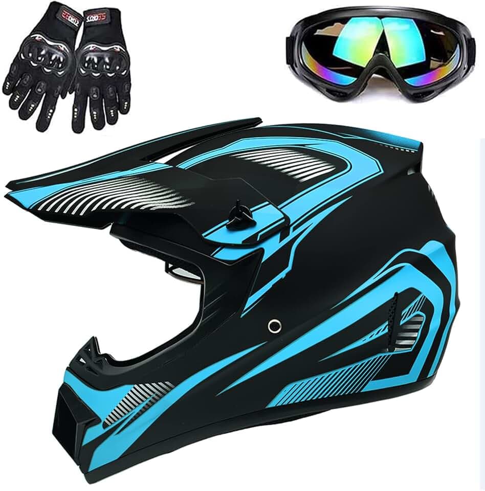 Adult 4 Wheeler Helmet, Motocross Helmet DOT/FMVSS-218 Certification Comfortable and Breathable Full Helmets for Locomotives Used in All Seasons