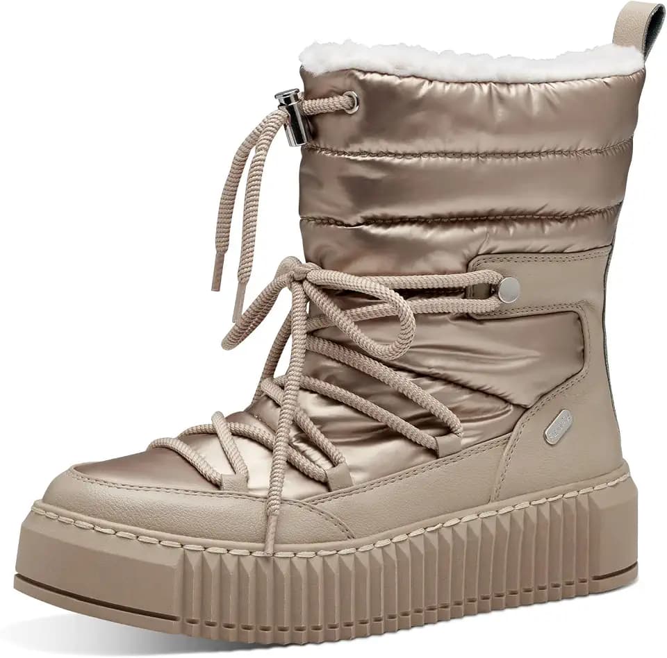MARCO TOZZI Damen Stiefeletten zum Schnüren Winter Gefüttert