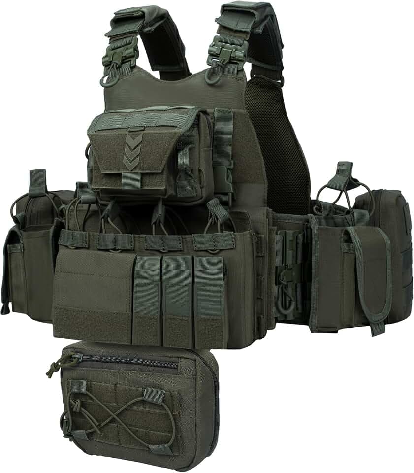 YAKEDA Outdoor Training Vest With PALS System MultiFunctional MOLLE Quick Release Vest- For Hiking, Camping Training