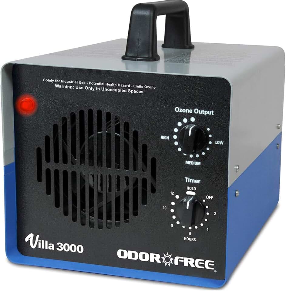 OdorFree Villa 3000 Ozone Generator for Eliminating Odors, permanently removing Tobacco, Pet and Musty Odors at their Source - Easily Treats Up To 3000 Sq Ft
