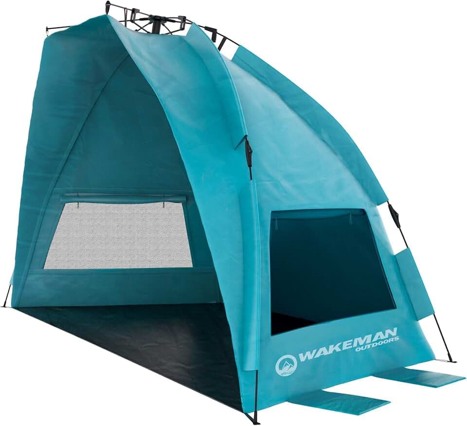 Beach Tent Sun Shelter - UPF50+ UV Protection Portable Sun Canopy for Beach Cabana - 2-3 Person Pop Up Beach Tent - Beach Essentials by Wakeman