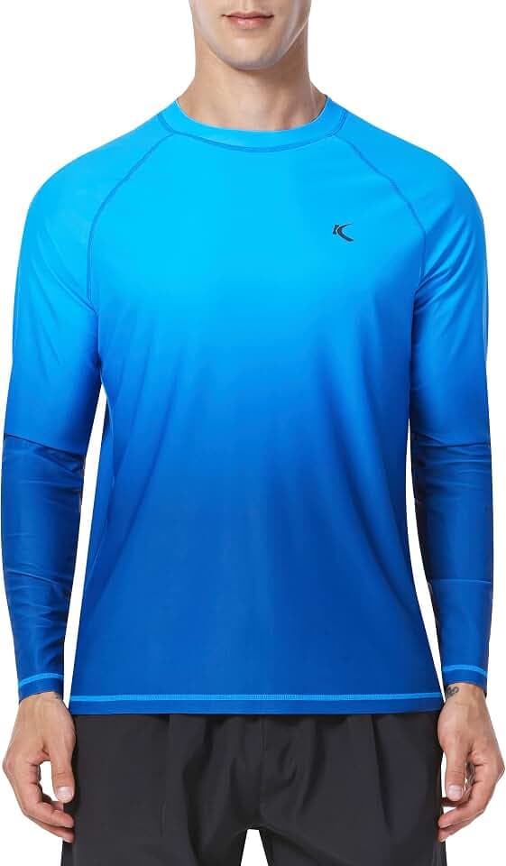 Men's UPF 50+ Rash Guard UV Sun Protection Long Sleeve Swim Shirt