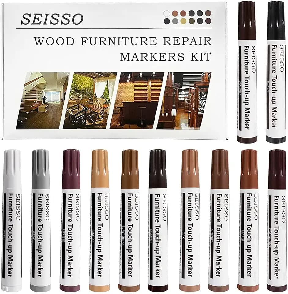 SEISSO Laminat Reparaturset, 12 Farben Möbel Reparatur Holzmarker