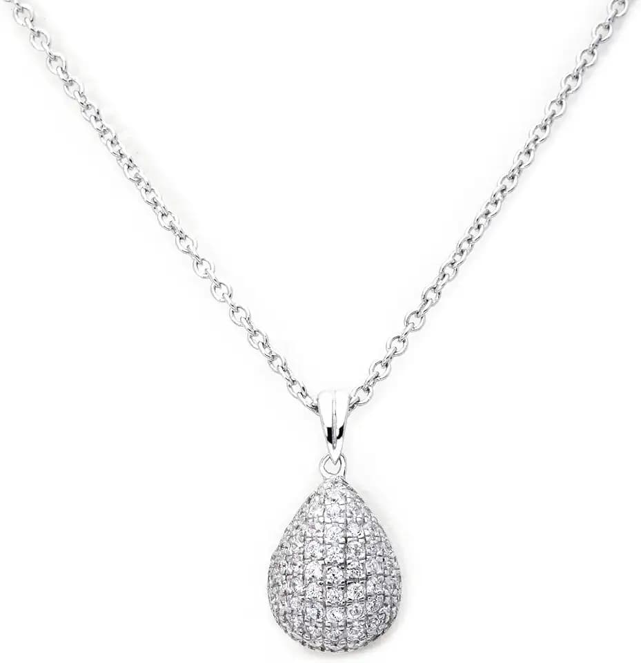 Ankra Damencollier 45cm mit Bolleanhänger 925er Sterling-Silber rhodiniert 1VNAKRJ-NL0033