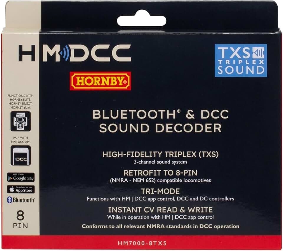 HM7000-8TXS: Bluetooth® und DCC-Sounddecoder (8-polig), Weiß