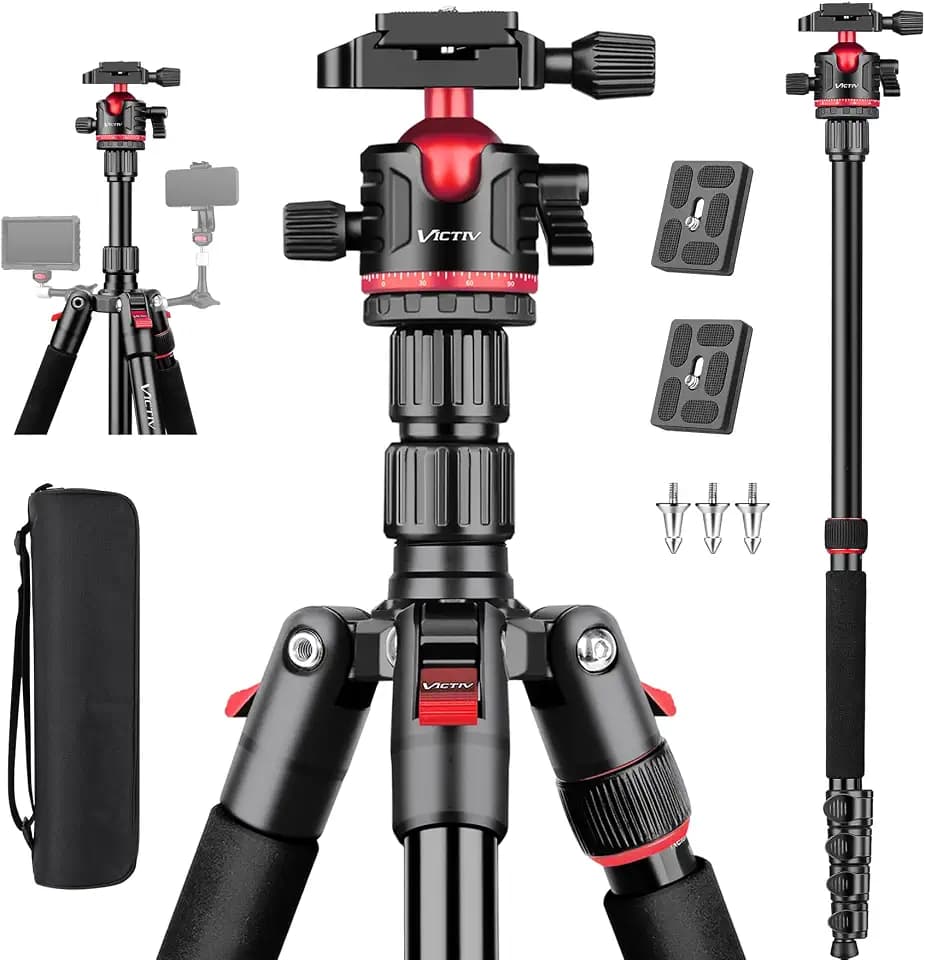78" Porfessional Tripod for Camera & Phone, Victiv Aluminum Tripod Monopod