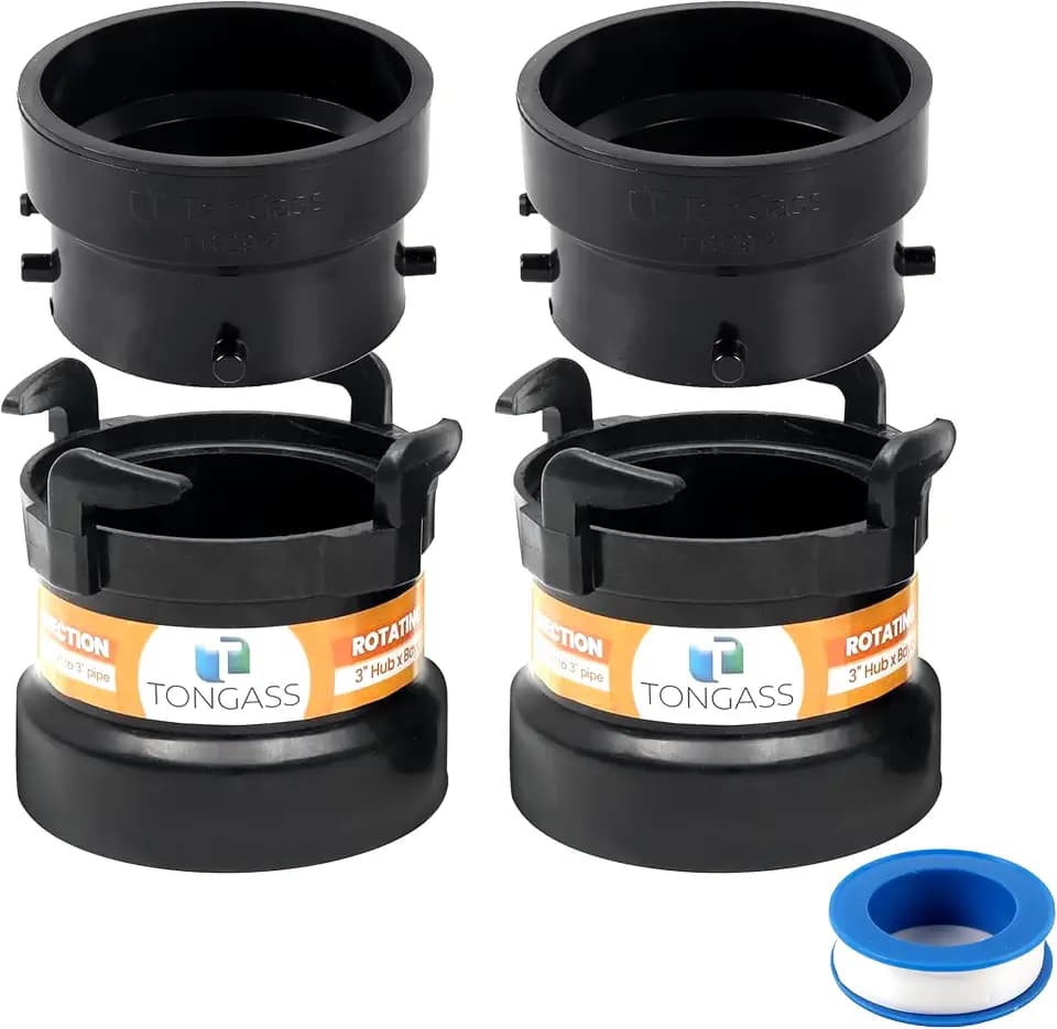 TonGass (2 x Combo Pack) RV Sewer Hose Fitting Adapter to PVC