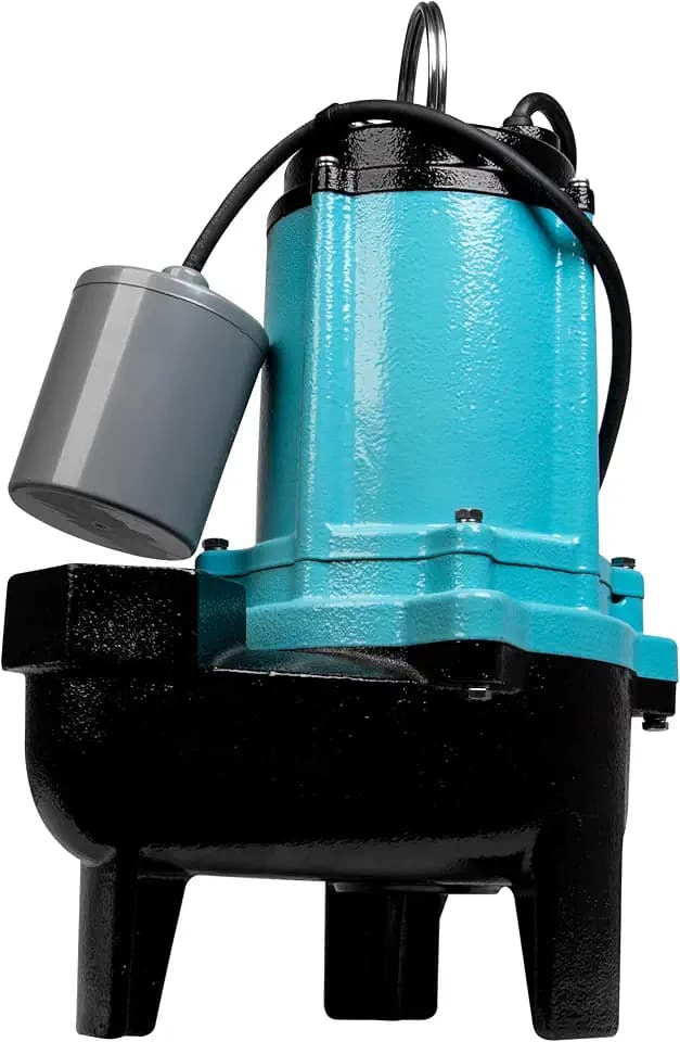 Little Giant 1/2 HP Cast Iron Automatic Submersible Sewage Pump, Blue