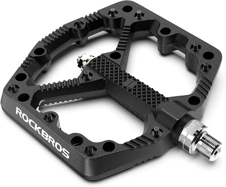 ROCKBROS Mountain Bike Pedals Nylon Flat Platform 9/16" Green