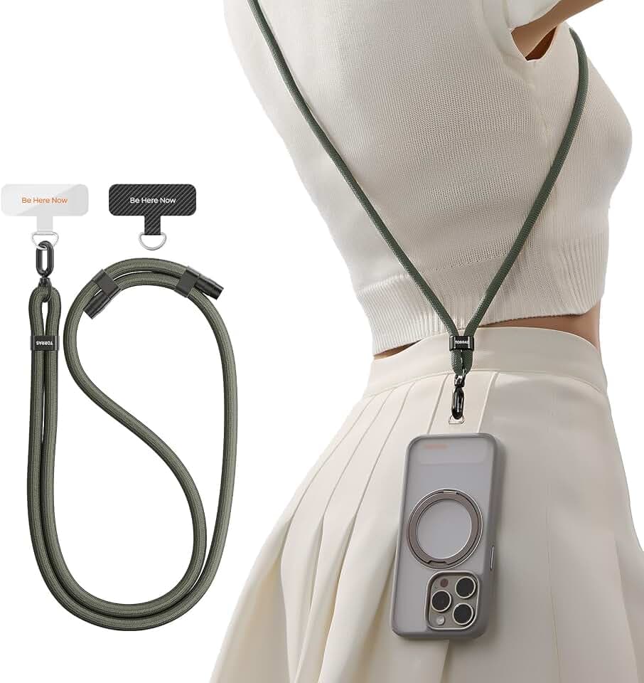 TORRAS Phone Lanyard Crossbody, Adjustable Neck Strap, Olive Green