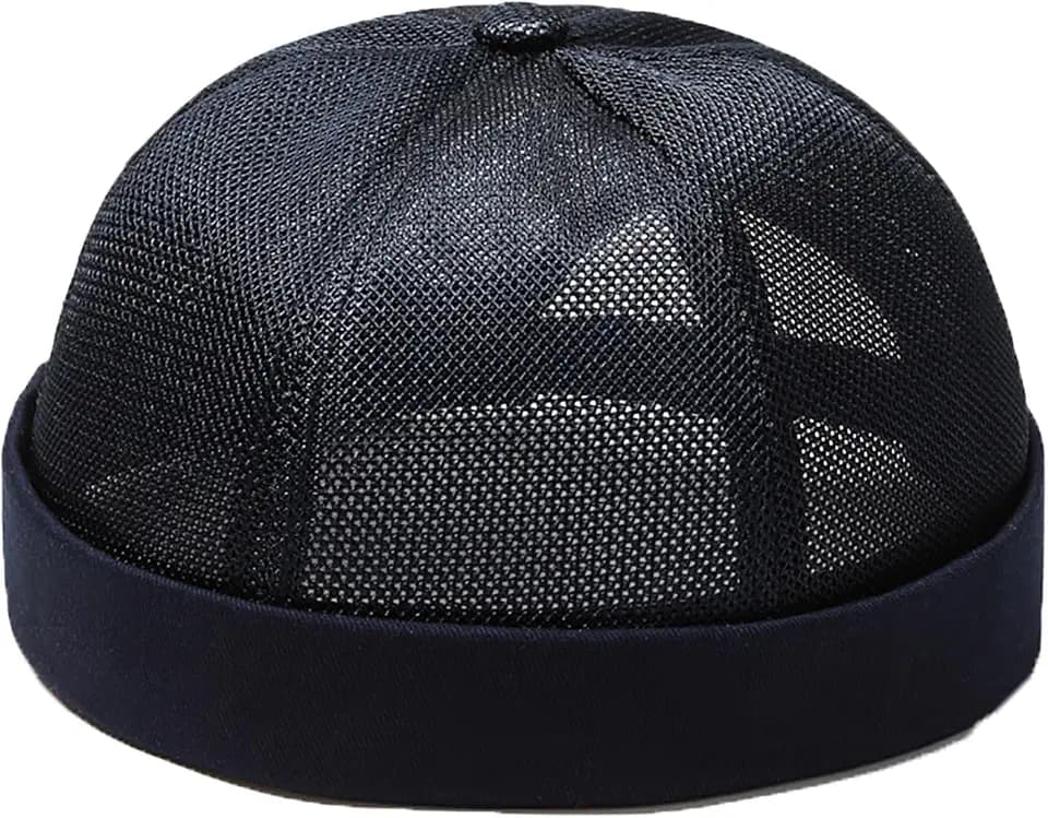 YAMEE Docker Cap Unisex Sommer Mesh,Sommer Beanie Herren Docker-Kappen,Matrosenmütze Herren Brimless Hat Rolled Cuff,Seemannsmütze Damen Sommer Casual,Hafenmütze Unisex(Kappenumfang：56-60cm