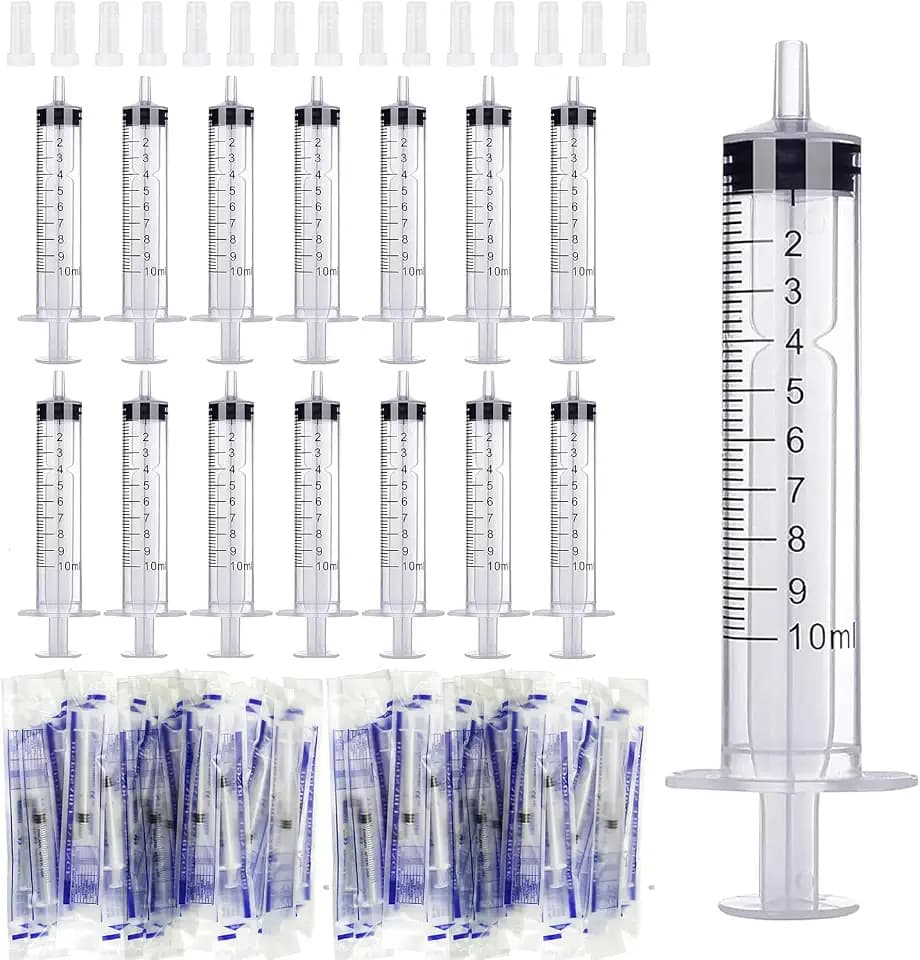 15 Stück Spritze 10ml mit Verschluss Steril Einzeln Verpackt