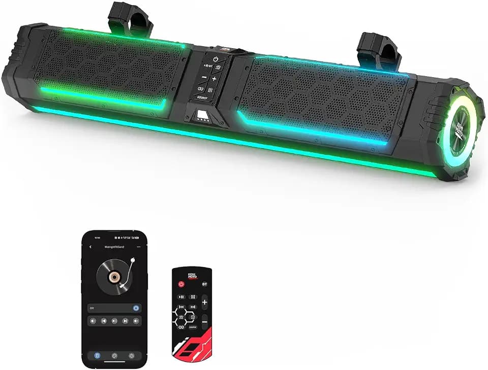 KEMIMOTO Midnight 80 Gen2 UTV Sound Bar Compatible with RZR Golf ATV
