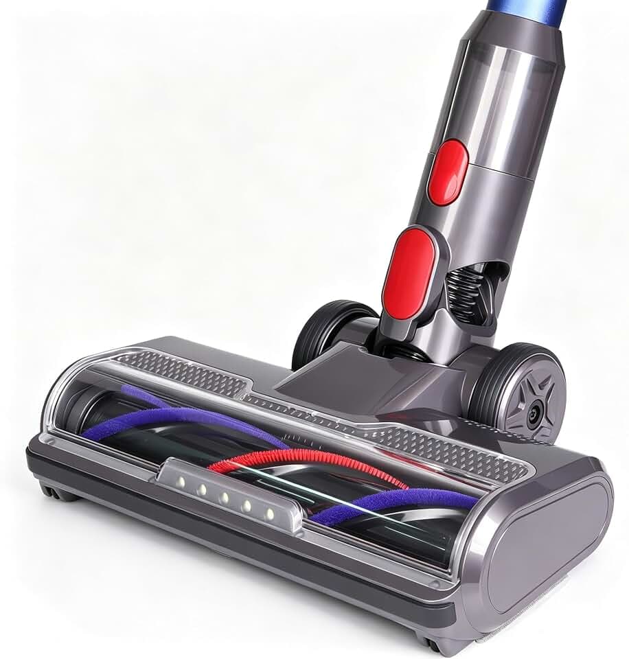 Bürste Ersatzteil Zubehör Kompatibel mit Dyson V7 V8 V10 V11 V15 Staubsauger Bodendüse mit Frontlichten für Hartböden und Teppich