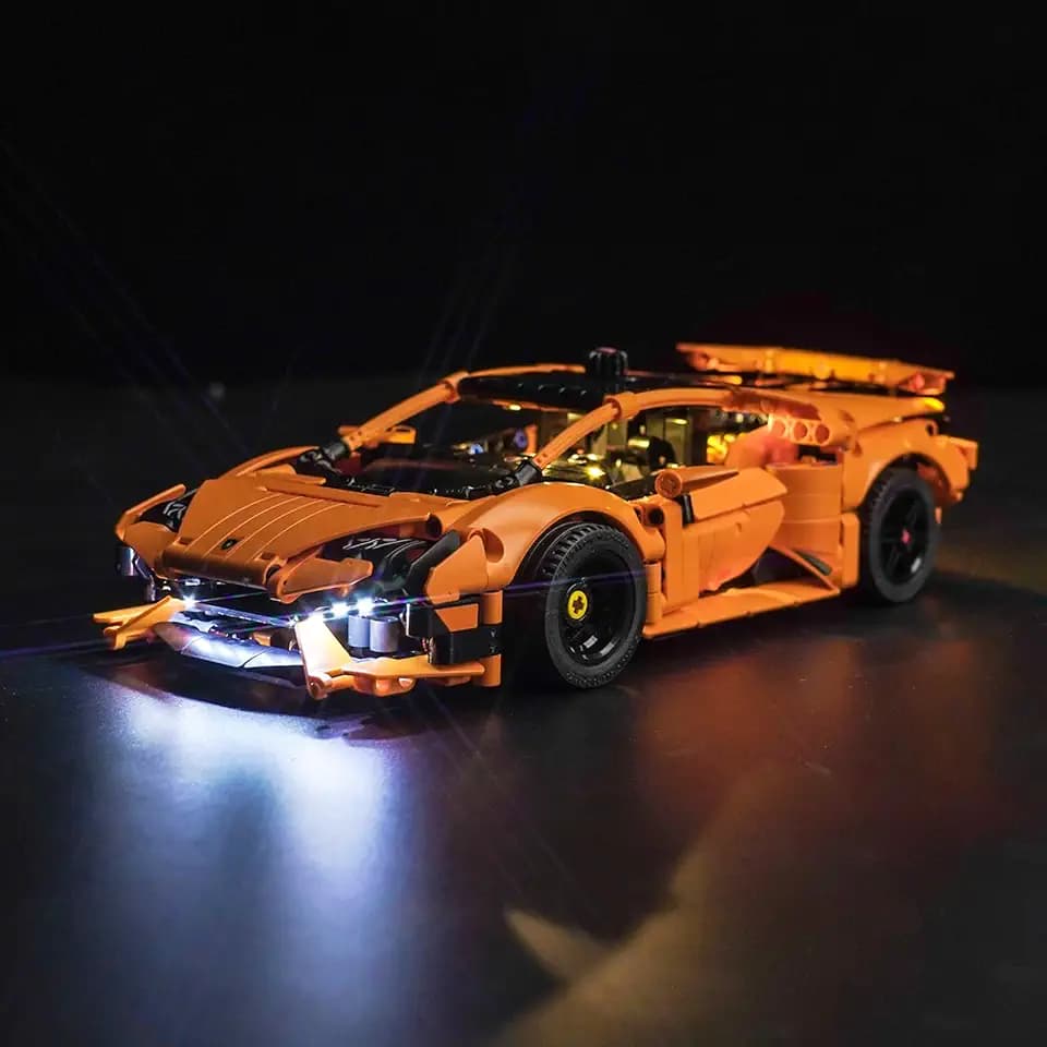 LocoLee Led Licht Kompatibel mit Lego Lamborghini Huracán Tecnica Orange 42196 - Beleuchtung Set Compatible with Lego Lamborghini Huracán Tecnica Orange 42196 (Nur Lichter Set - Kein Modell)
