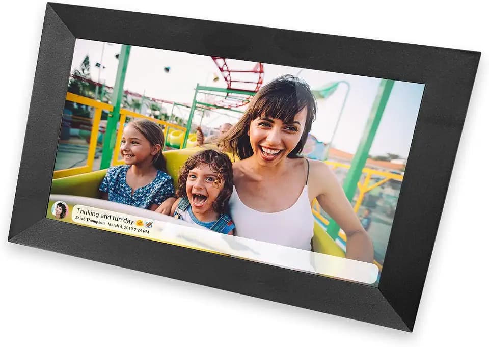 IRRADIO | Digitaler Smart Photo Frame 10 Zoll, Touch und Display 1280 x 800 mit WLAN und Lautsprecher, mit App iOS und Android, Farbe Schwarz
