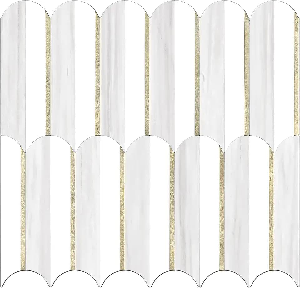 Vamos Tile Peel and Stick Backsplash Seamless Tile,10-Sheet,Matt Fish Scale