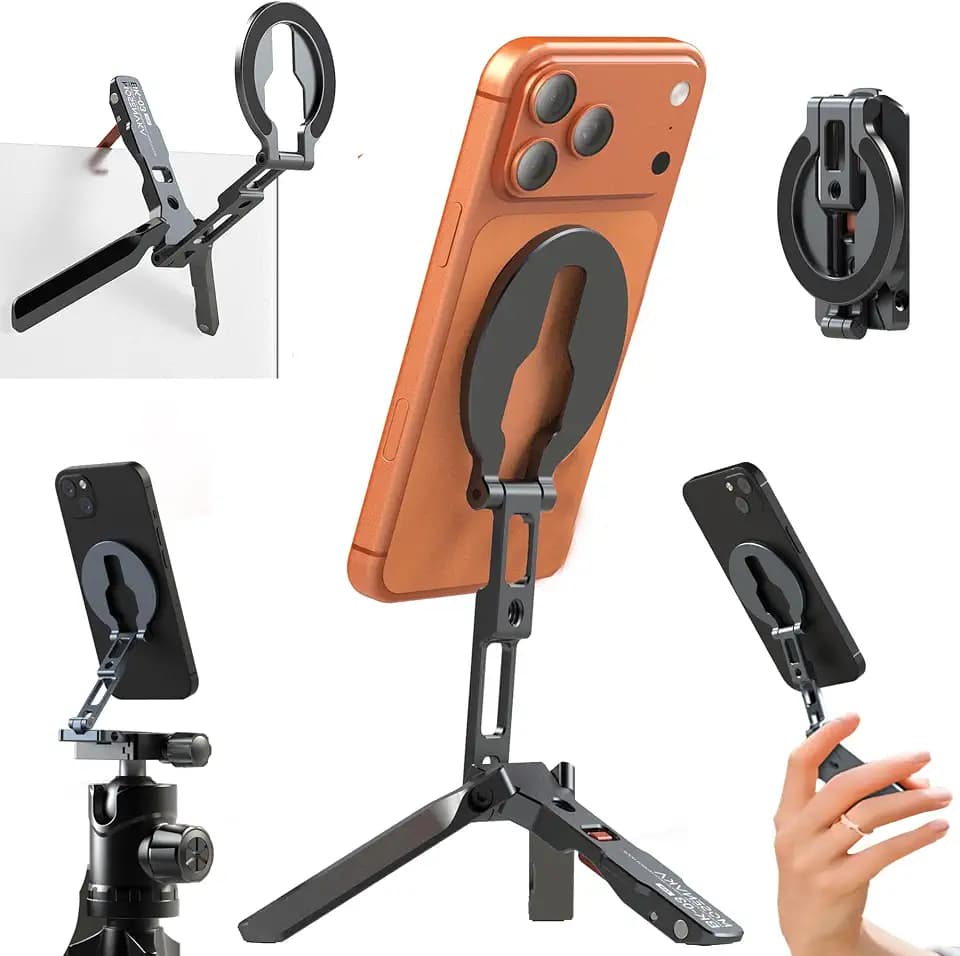 MOSENVKA Ultra-Thin Magnetic Phone Stand and Travel Tripod Mount Holder