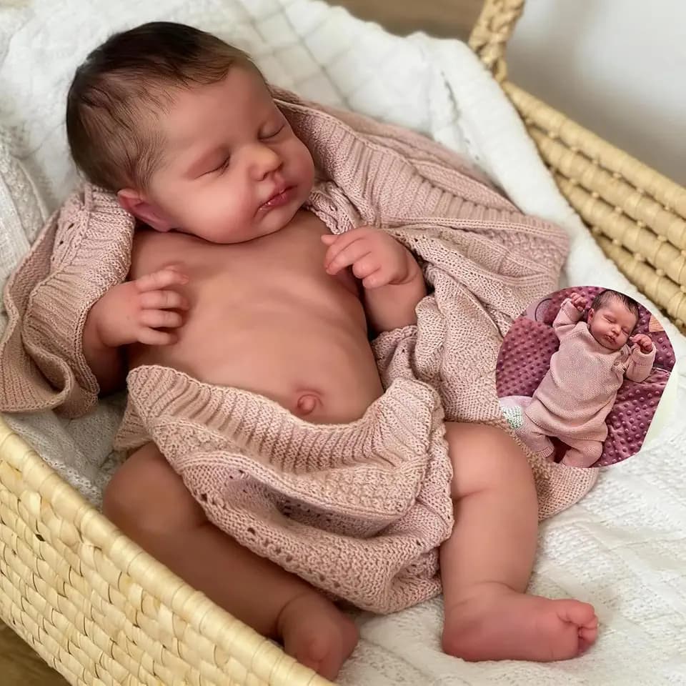 Anano Reborn Baby Dolls Full Body Girl, Realistic Baby Doll Lifelike Newborn Babies, 20 in Real Life Babys Full Body Reborn Dolls with Accessories