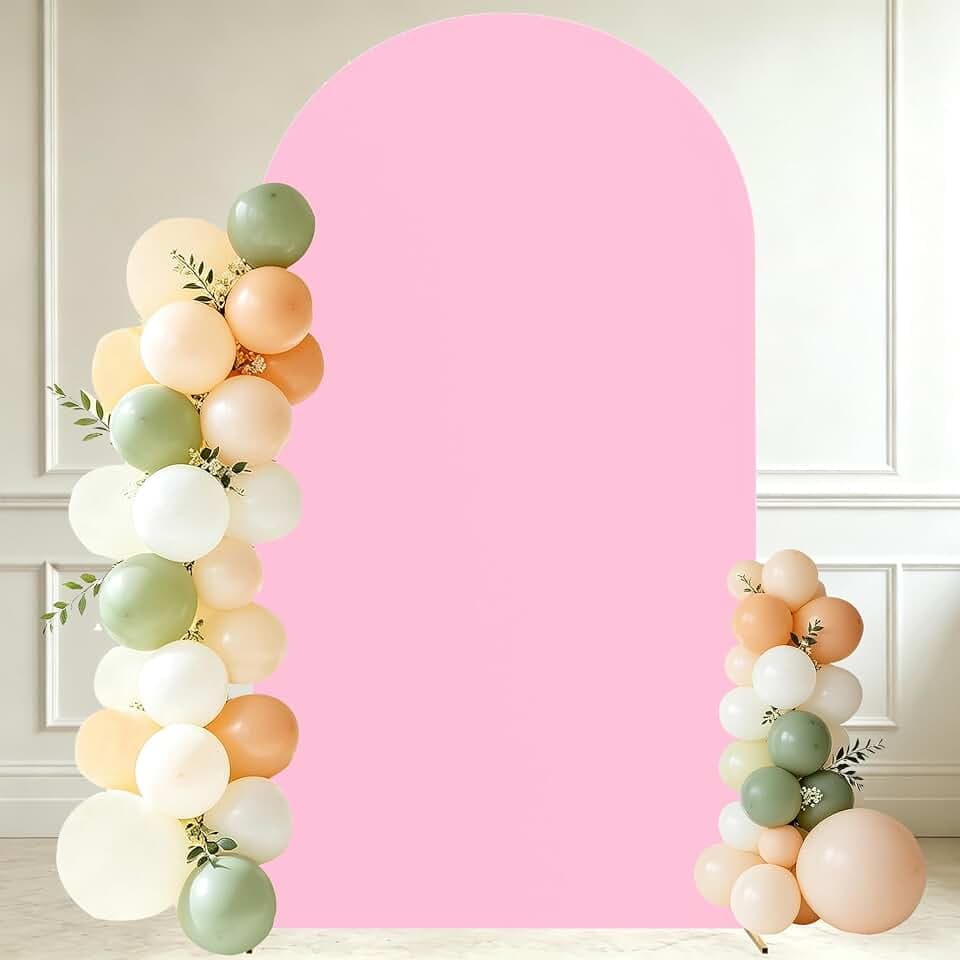 7.2FT Spandex Arch Backdrop Stand Covers,Pink