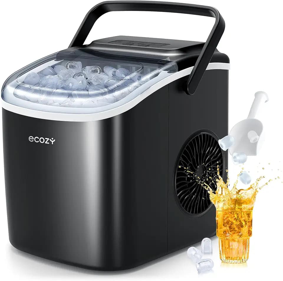 ecozy Eiswürfelmaschine Klein, 2 Eiswürfel Größen, 12 KG/24H