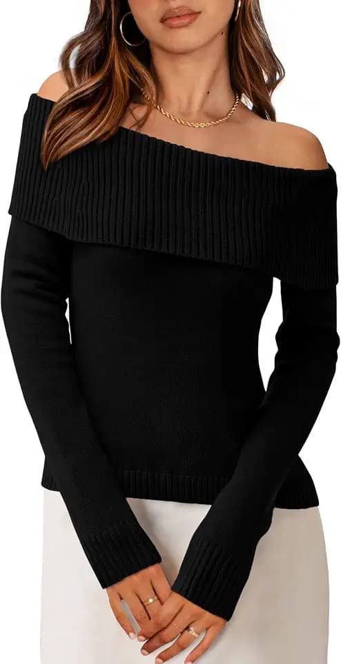 PRETTYGARDEN Off the Shoulder Sweater Women Trendy Fall Date Night Tops