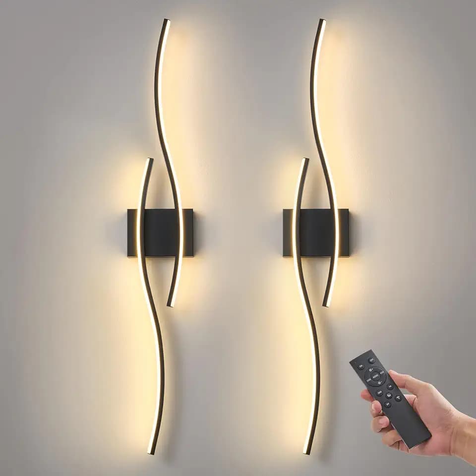Wireless Wall Sconces Set of Two, Dimmable, 3CCT, Up to 65H Runtime