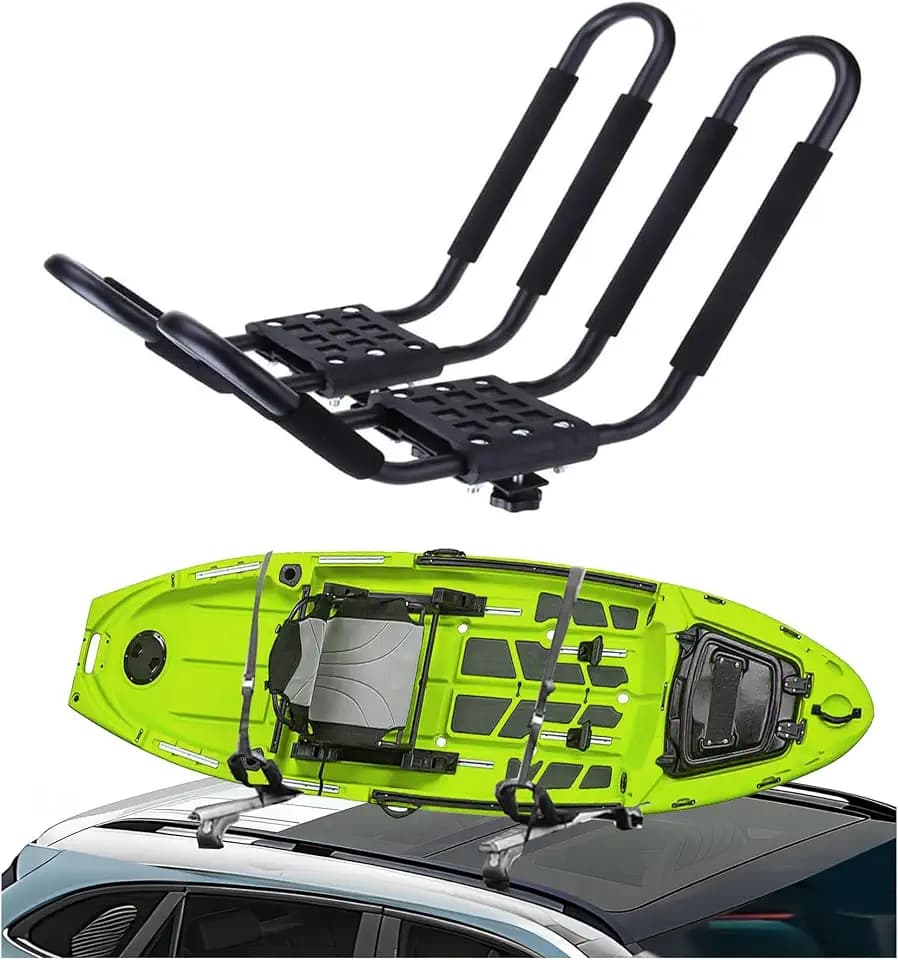 ECOTRIC Universal Kayak Roof Rack J-Bar Rack HD Kayak Carrier Holder Canoe