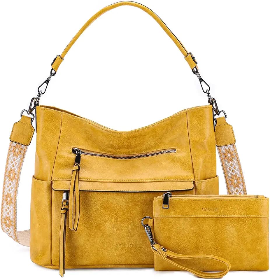 VASCHY Large Hobo Purse for Women with RFID Wallet Set, Roomy Women Purse