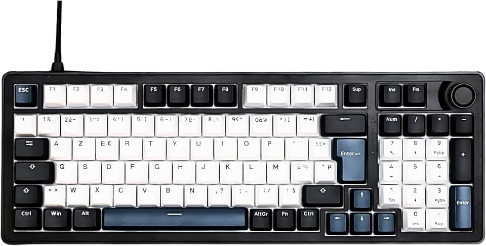 The G-Lab - KEYZ Elite 400 HE BB – Gamer-Tastatur, magnetisch, Hall-Effekt, 96% AZERTY FR, USB, 8000 Hz Rapid Trigger, Aktivierung verstellbar 0,01 mm, PBT- Hot Swap, RGB & Custom Makros – Windows