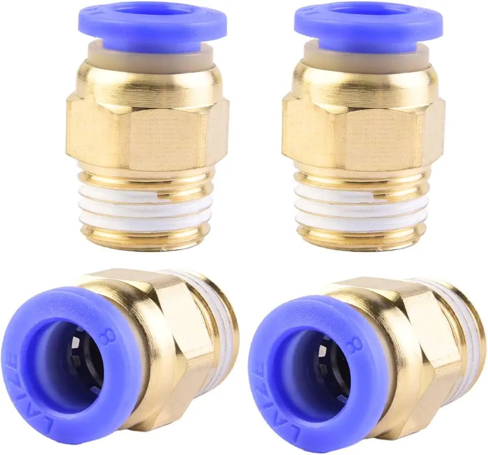 4 Stück 8mm 1/4′′ PT Außengewinde gerade Push to Connect Fittings Einsteckschlauch Pneumatik Schnellverbinder