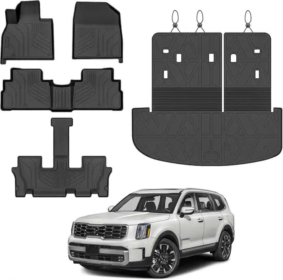 Floor Mats Set for 2020-2025 Kia Telluride 7/8 Passenger