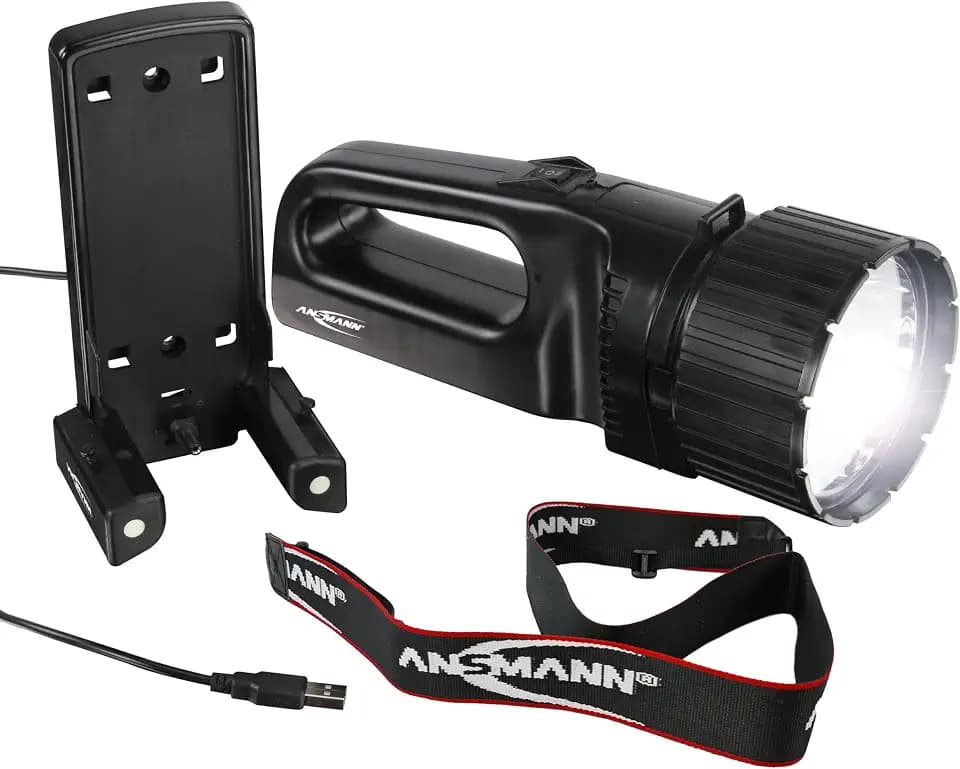 ANSMANN Arbeitsleuchte LED Future HS1000FR mit 5 W & 330 Lumen inkl. integriertem Li-Ion Akku und Ladestation - LED Handlampe ideal als Werkstattlampe Arbeitslampe Handleuchte Taschenlampe