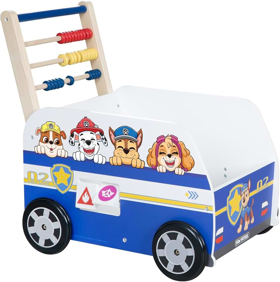 roba Bully-Schiebebus Paw Patrol für Kinder - Lauflernwagen/Puppenwagen aus Holz mit Spielfunktionen - Lauflernhilfe für Mädchen & Jungen - ab 12 Monaten…