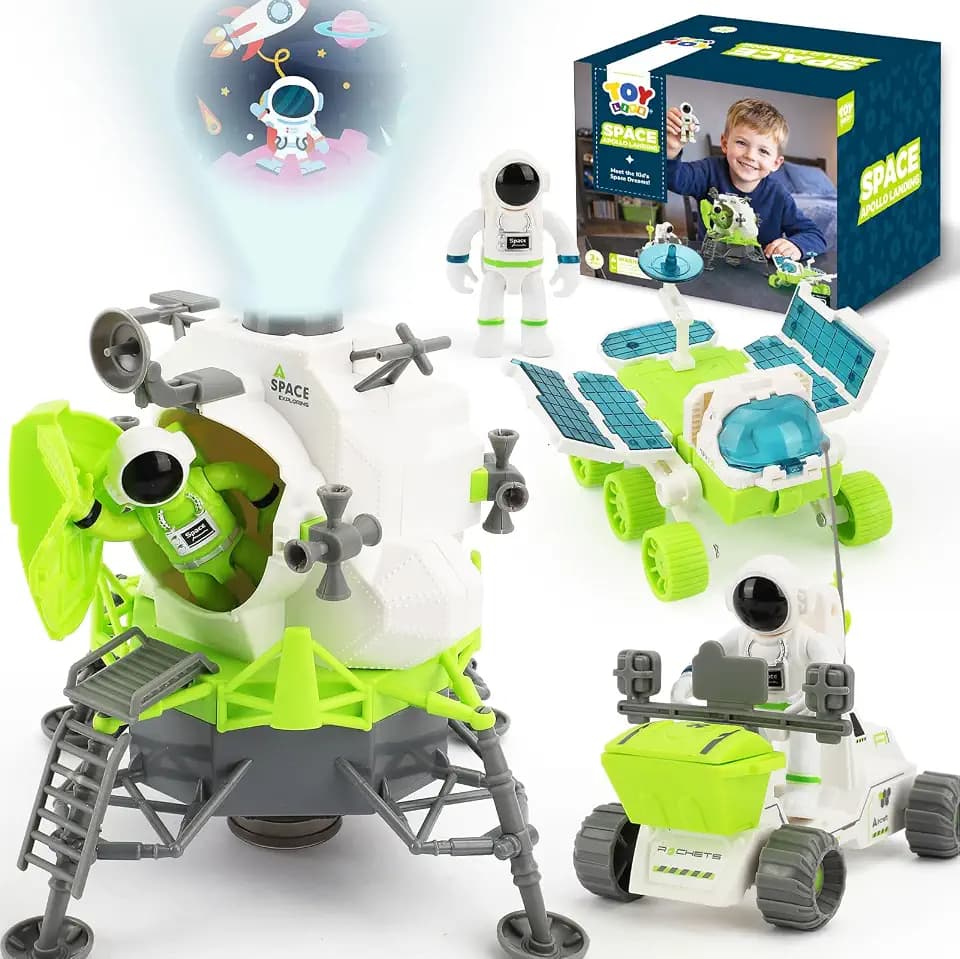 TOY Life Lunar Space Toy for Kids 3-5, Rocket Ship Toy with Astronaut Toys, Space Adventure Rocket Set, Spaceship Toys for Kids, Rocketship Toys for Boys and Girls 5-8, Space Toys