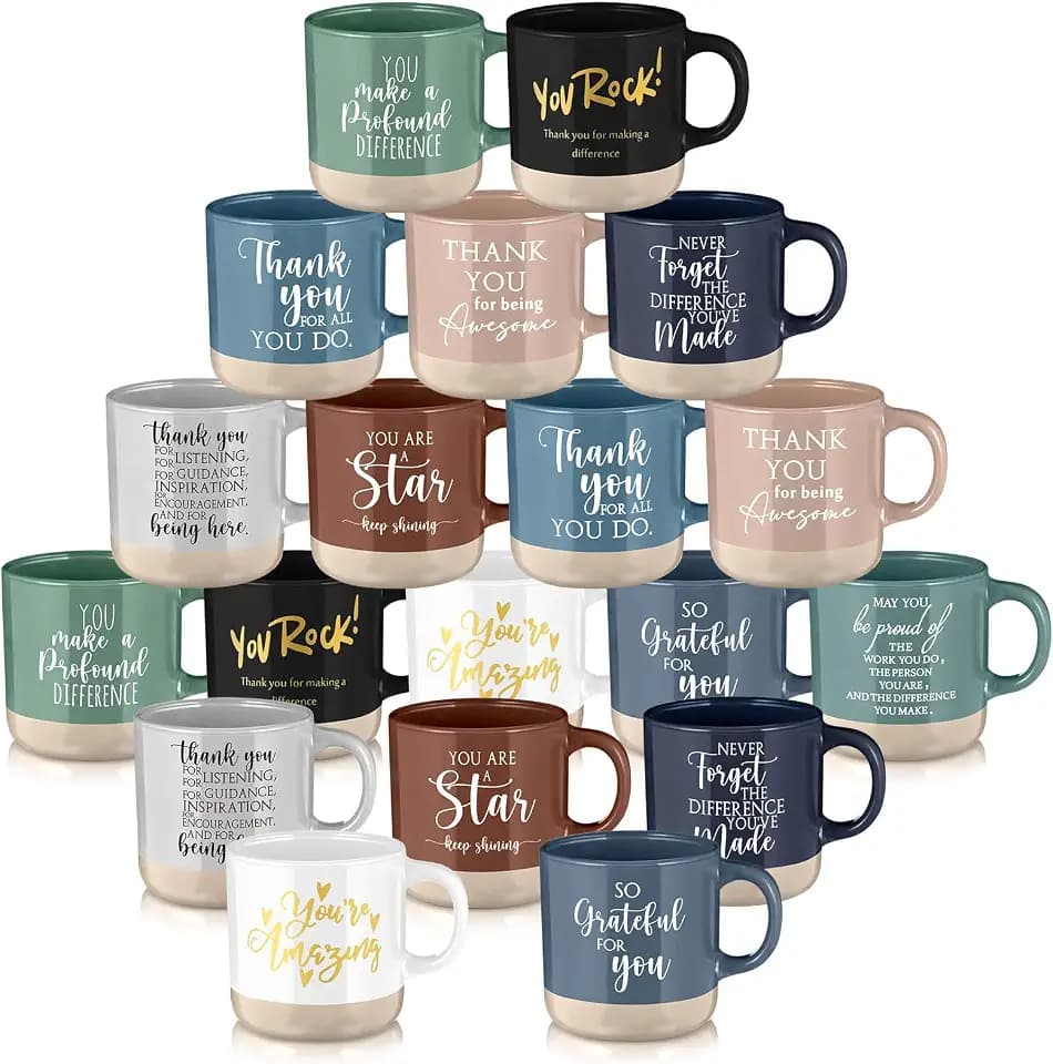 Didaey 20 Pcs Thank You Mugs Appreciation Gifts for Coworkers Employee