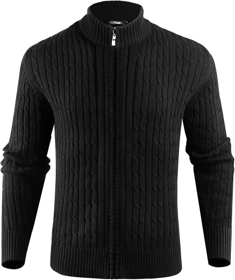 iClosam Herren Strickjacke Feinstrick Mit Stehkragen Und Reißverschluss