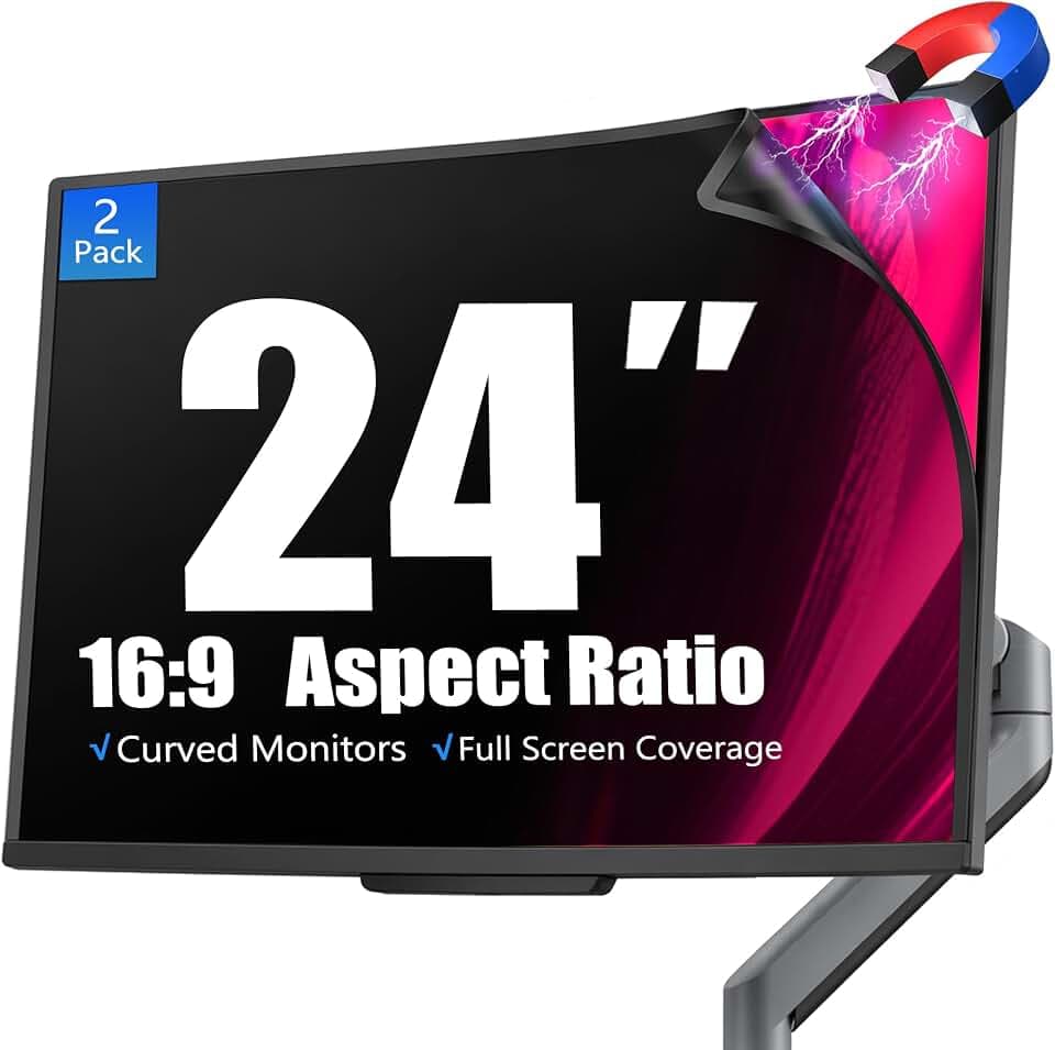 [2 Pack Magnetic Computer Privacy Screen for 24 Inch Monitor