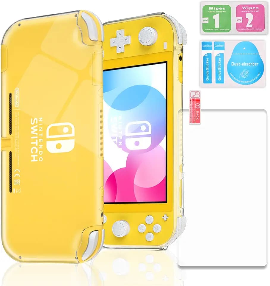 Nintendo Switch Lite Protective TPU Case, Tempered Glass Screen Protector