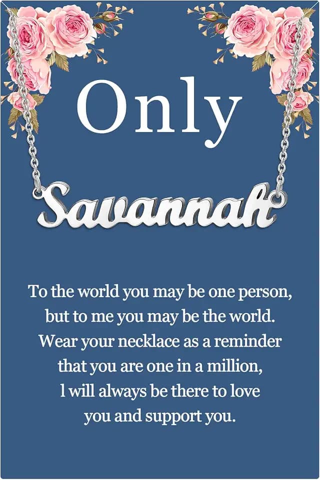 SANNYRA Name Necklace Personalized, 18K Gold Plated Silver-plated Customized Nameplate Necklaces Jewelry Gifts for Women
