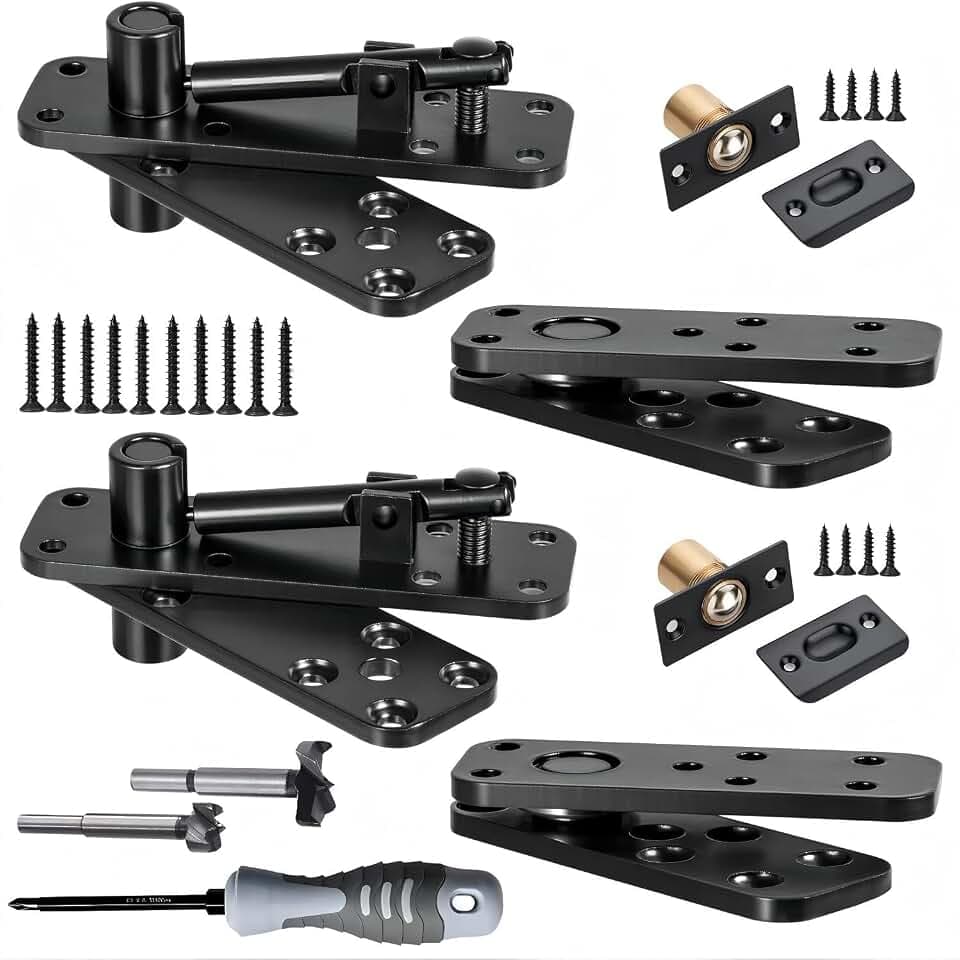 Hidden Door Hinge,570Lb Max Load,Heavy Duty 360°&180°Swing Pivot Hinge,2Set