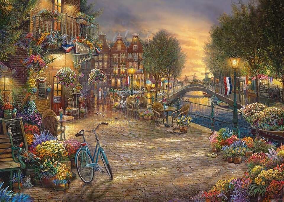 Schmidt Spiele 59917 Thomas Kinkade, Amsterdam, 1.000 Teile Puzzle