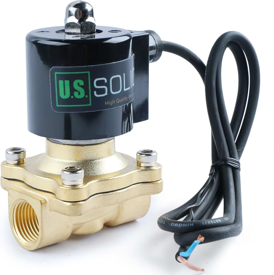 U.S. Solid 1/2" Messing Elektrisches Magnetventil Unterwasser IP67 230V AC stromlos geschlossen, Viton, Luft, Wasser, Öl, Kraftstoff, G-Gewinde